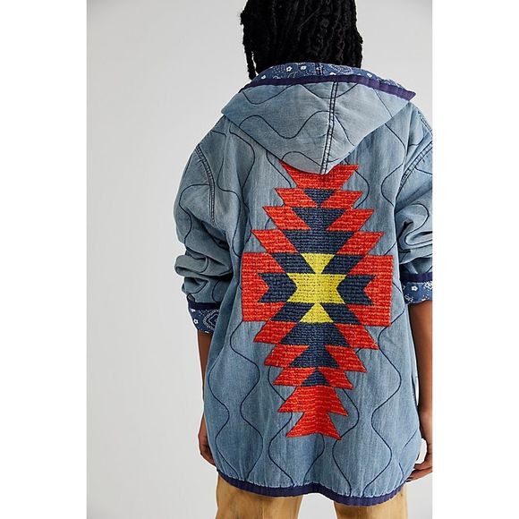 Dr. Collectors by Free People Jackets & Blazers - Free People by Dr. Collectors Reversible Denim Windbreaker
